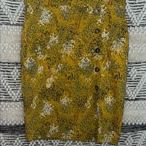 Jules & Leopold Yellow Floral Pencil Skirt